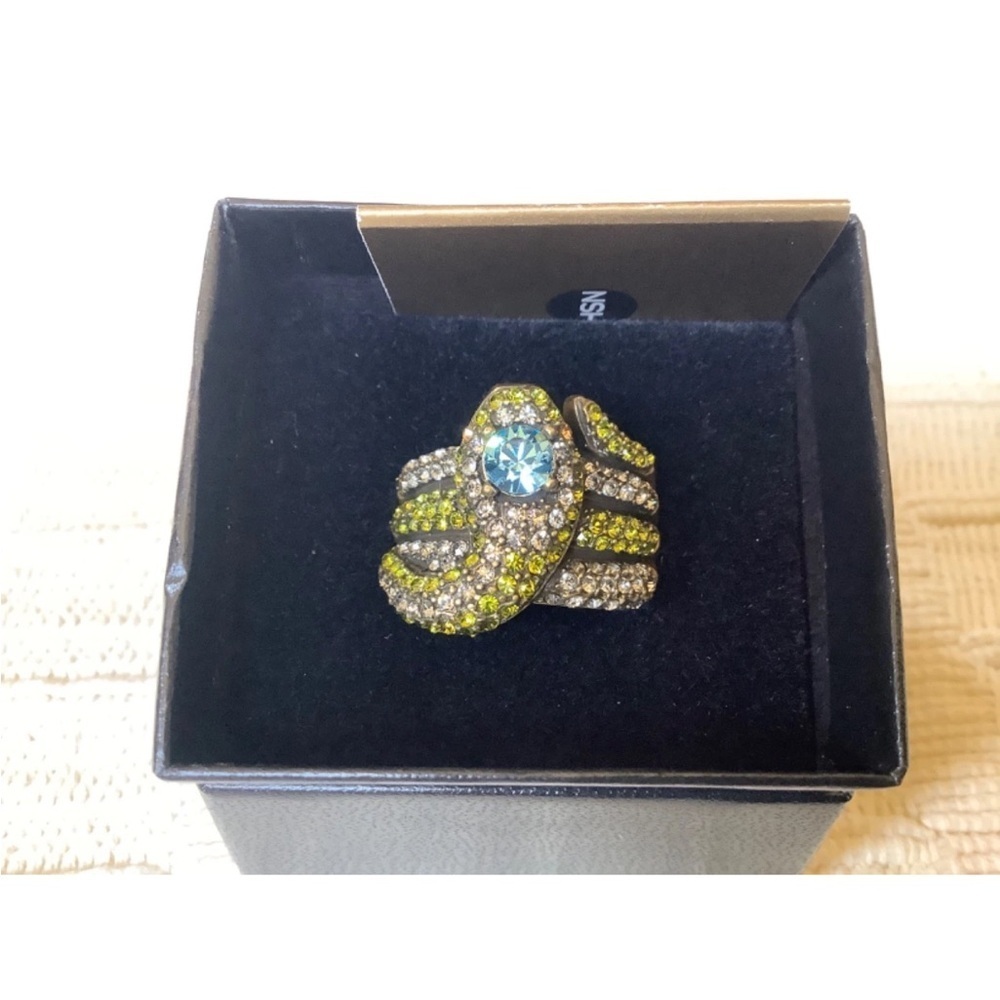 Heidi Daus Garden Snake Elegant Multi-Color Crystal Ring Size 11.5